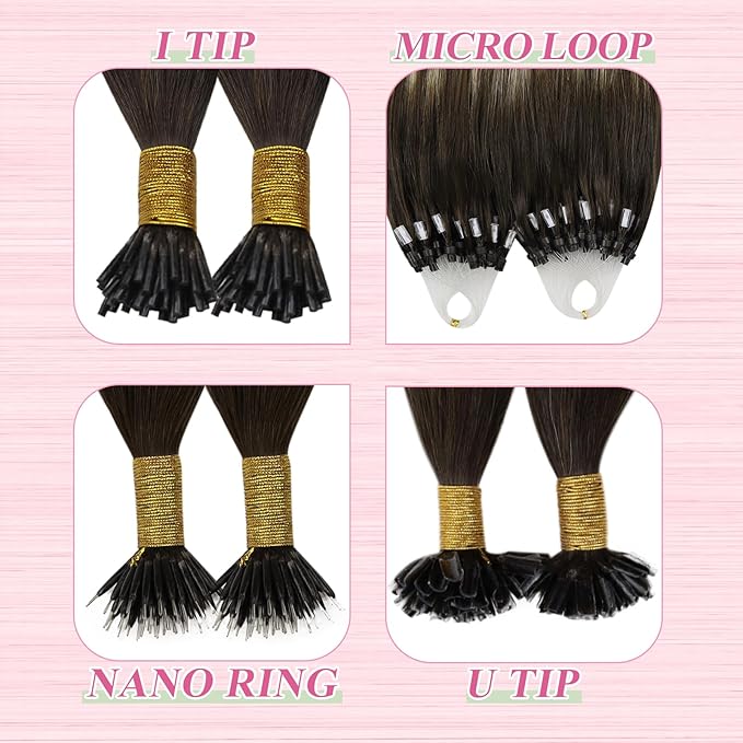 YoungSee U Tip Hair Extensions Human Hair Dark Brown Ombre Ash Blonde Utip Hair Extensions Real Human Hair Balayage 20In 1g/s 50g