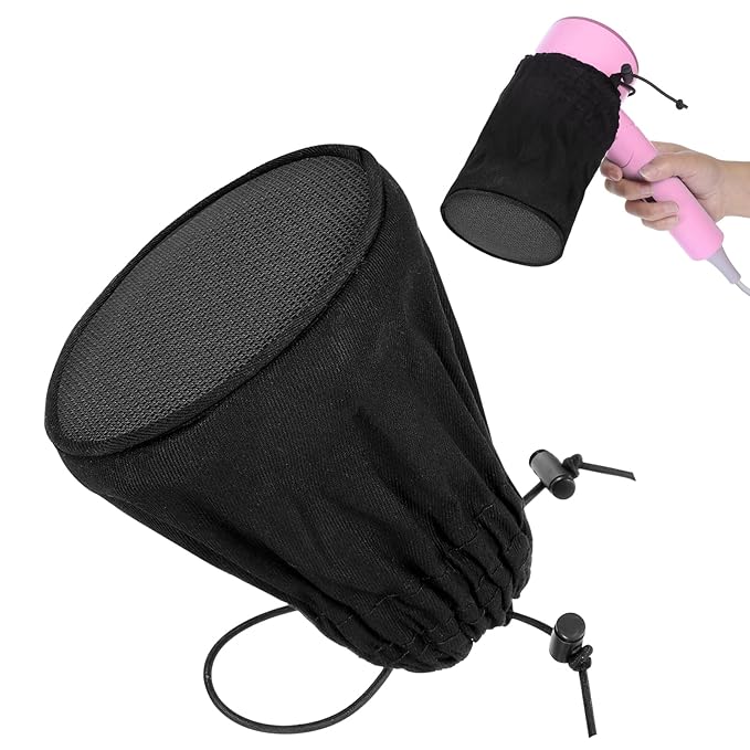 Hair Dryer Diffuser Sock, Heat Protection Cap, Fits Most Standard Blow Dryers, Portable Foldable Attachment for Curly Wavy Hair, Foldable Travel Diffuser Sock with Elastic Band