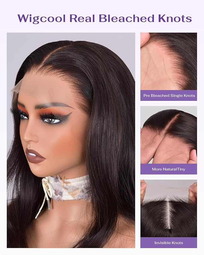 13x6 SKINLIKE Real HD Lace Frontal Wig, 180% Density Ultra-fitted 0.10mm Thin Invisible HD Lace Wig Pre-plucked Hairline Bleached Knots Virgin Human Hair Wigs Body Wave 24 Inch