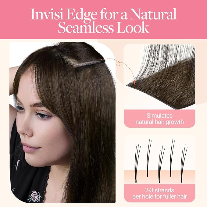 GOO GOO Invisi Edge Wide Tape in Hair Extensions, 4/27/4 Balayage Chocolate Brown to Caramel Blonde,4pcs 20inch 20g, Remy Human Hair,Seamless Injected Tape, Natural Look