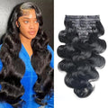 Seamless Clip in Hair Extensions Human Hair Body Wave Human Hair Clip in Extensions 8Pcs PU Clip ins Remy Hair for Women Invisible Skin Weft 18Clips 120g 30inch Natural Black