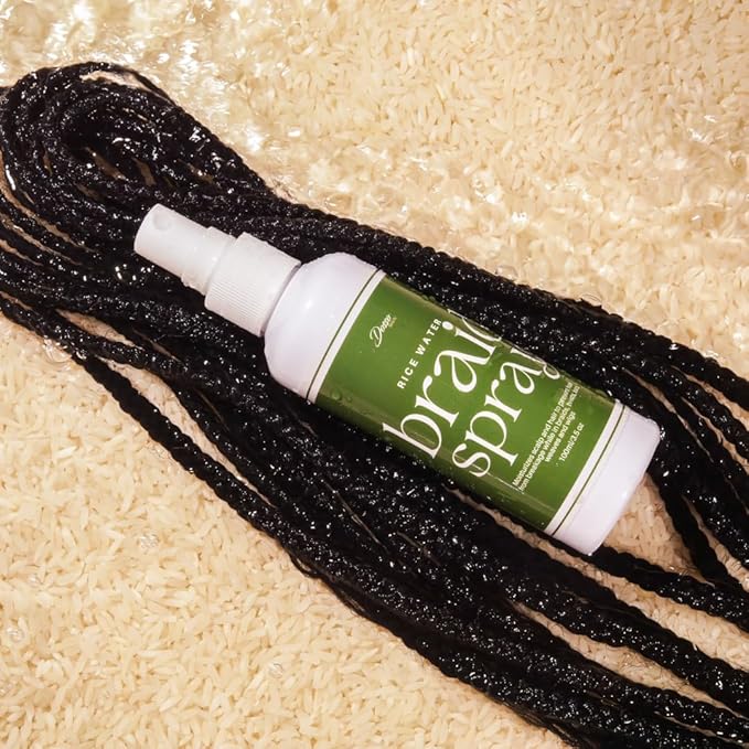 Dosso Beauty Rice Water Braid Spray, Spray Moisturizer for Box Braids, Twists & Locs, Prevent Breakage & Moisturizes Scalp, 100 ml, 3.5 oz