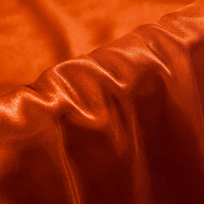 Aormenzy Satin Pillow Cases for Women Standard Size Set of 2, Burnt Orange Satin Pillowcase for Hair with Envelope Closure Silky Pillow Covers Wrinkle, Fade Resistant (20x26 Inches)
