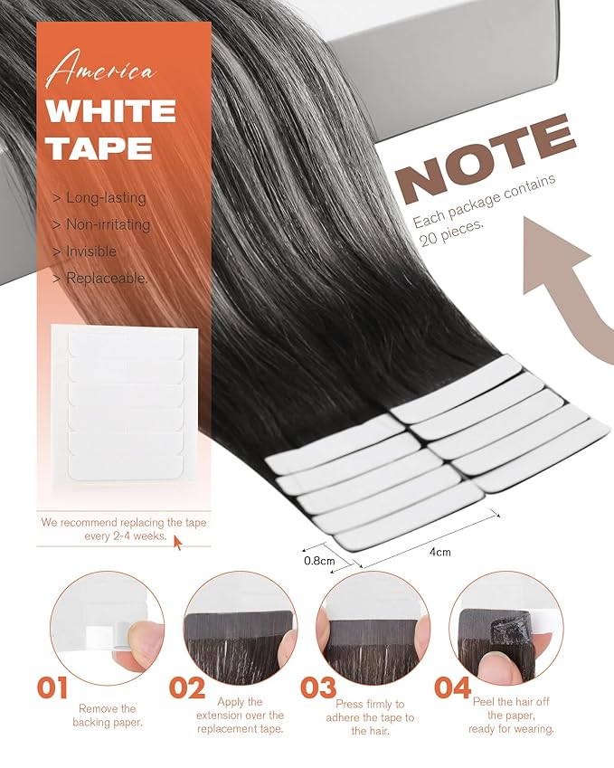 Sunny Hair Tape in Hair Extensions Real Human Hair Invisible Remy Hair Extensions Tape ins for Women Natural Black Roots to Silver Grey Balayage 22 inch 20Pcs 50G