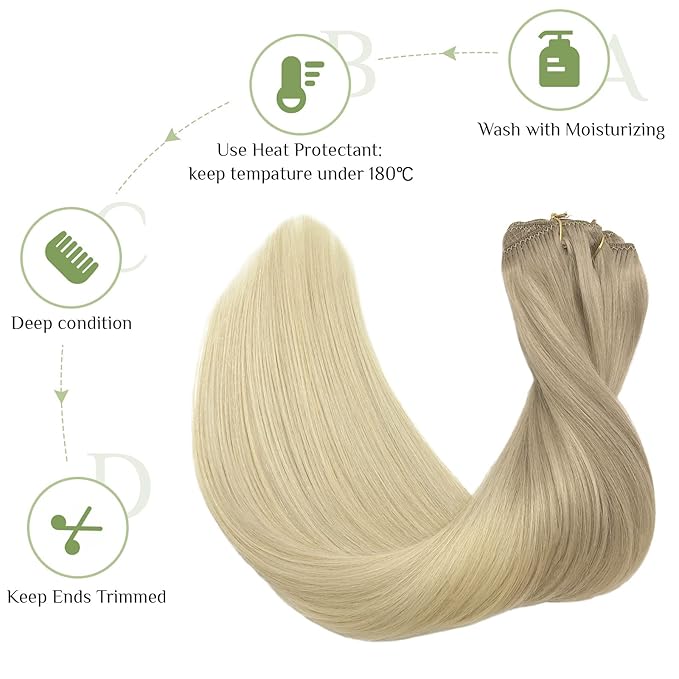 DOORES Clip in Human Hair Extensions, 10pcs 160g Balayage Ash Blonde to Golden Blonde and Platinum Blonde 20 Inch Real Hair Extensions Clip in Remy Hair Extensions Straight