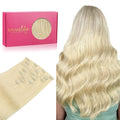 WENNALIFE Clip in Hair Extensions Real Human Hair, 22 Inch 120g 7pcs Human Hair Extensions Clip In Human Hair, Bleach Blonde Hair Extensions Clip In Real Hair Coloured Remy Human Hair Extensions