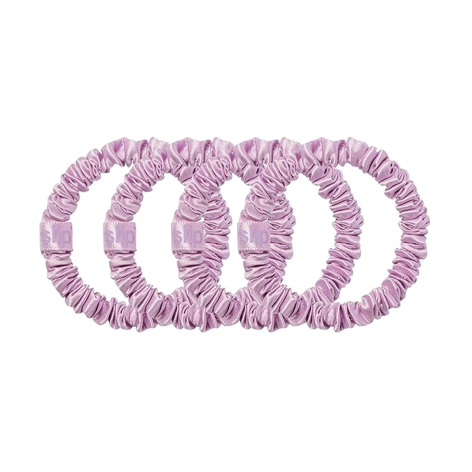 slip Skinny Scrunchies: Anti-Crease, Anti-Breakage Slipsilk™ Design Protects Delicate Hair | Includes 4 Pure Silk Scrunchies, Wildflower