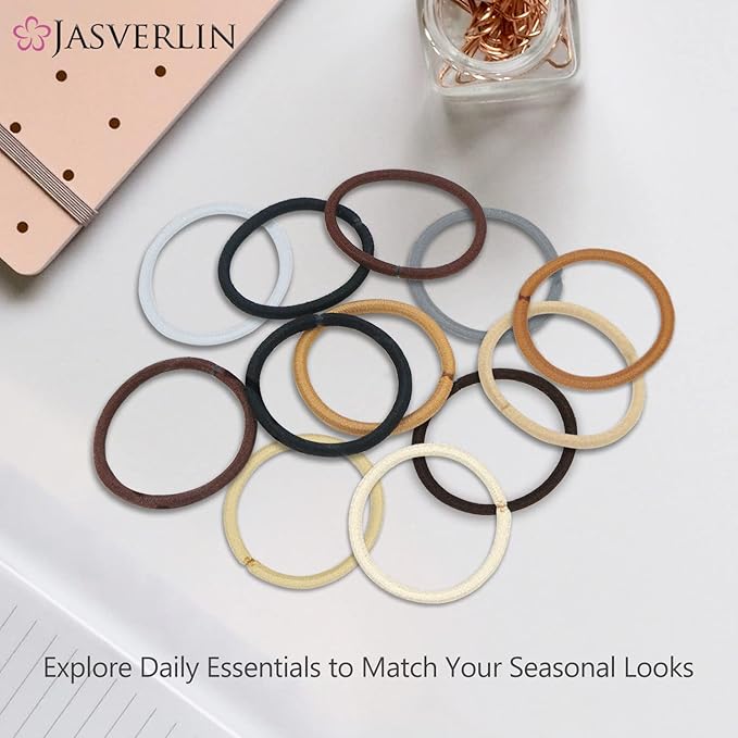 Dark Brown Hair Elastics Ties for Women, Small Hair Scrunchies Band Ponytail Holders No Damage No Pull No Slip for Thick Thin Hair 50 pieces (Dark Brown)
