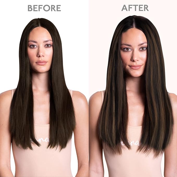 WENNALIFE Clip in Human Hair Extensions, 14 Inch 120g 7pcs Natural Black to Chestnut Brown Balayage Remy Clip in Hair Extensions Real Human Hair Double Weft