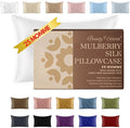 25 Momme Premium Mulberry Silk Pillowcase for Hair and Skin | Handcrafted Hypoallergenic & Anti-Acne White Silk Pillow Cases with Zipper | Queen - 20" x 30", Natural Undyed White