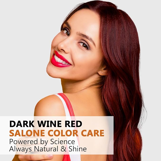 Hair Dye Shampoo, Dark Wine Red Hair Dye 3 in 1 for Men Women, Natural Burgundy Hair Color Shampoo, Root Touch Up, Easy to Use for All Hair Types Para Canas 16.9 Fl Oz (Dark Wine Red)