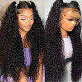 36 Inch Water Wave 13x6 HD Lace Front Wigs Human Hair Pre Plucked 200 Density Deep Part Curly Wig for Women Water Wave Frontal Wigs Human Hair