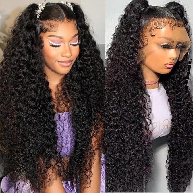 22 Inch Water Wave 13x6 HD Lace Front Wigs Human Hair Pre Plucked 200 Density Deep Part Curly Wig for Women Water Wave Frontal Wigs Human Hair