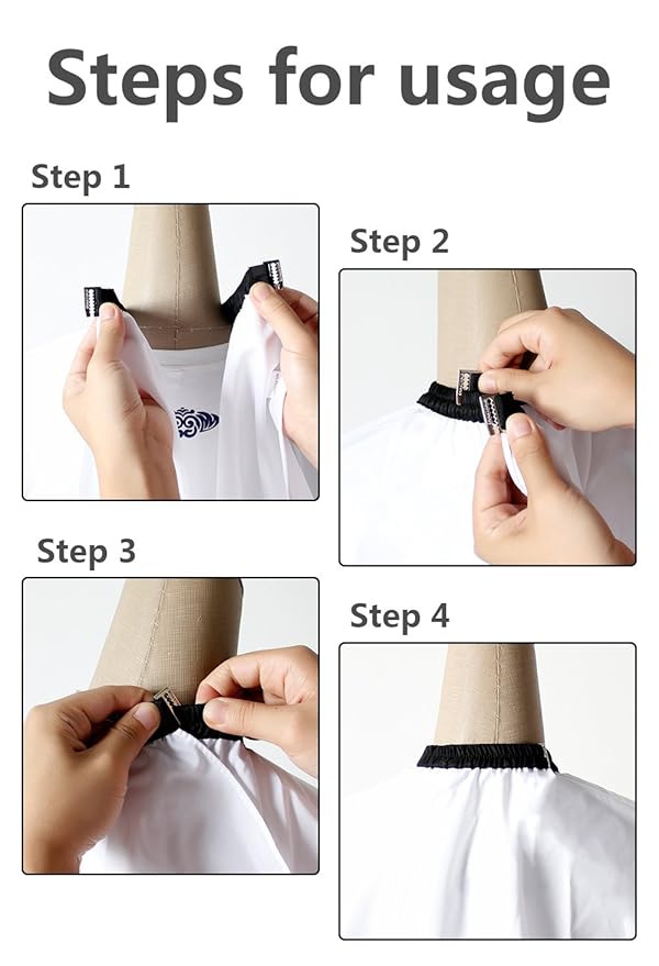 Professional Salon Cape Polyester Haircut Apron Barber Cape,54”x62”,White,C026005B