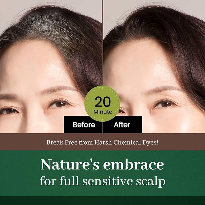 Dongsung Herb Speedy Color Cream(Deep Brown, 3Pack) Korean Herbal Vegan Hair Dye PPD-Free Ammonia-Free Hypoallergenic 100% Gray Coverage, Odorless, Dermatologically Tested, Quick 20-Minute Application