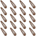 Snap Hair Clips for Women and Girls Water Drop Non Slip Hair Barrettes Heavy Coated Metal Coffee Color Hair Clips Accessory 20 PCS 1.89"