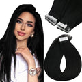 Sunny Hair Tape in Hair Extensions Human Hair 28inch Hair Extensions Real Human Hair Tape in Extensions for Women Jet Black Invisible Remy Hair Natural Straight Skin Weft Double Sided Tape 40pcs 100g