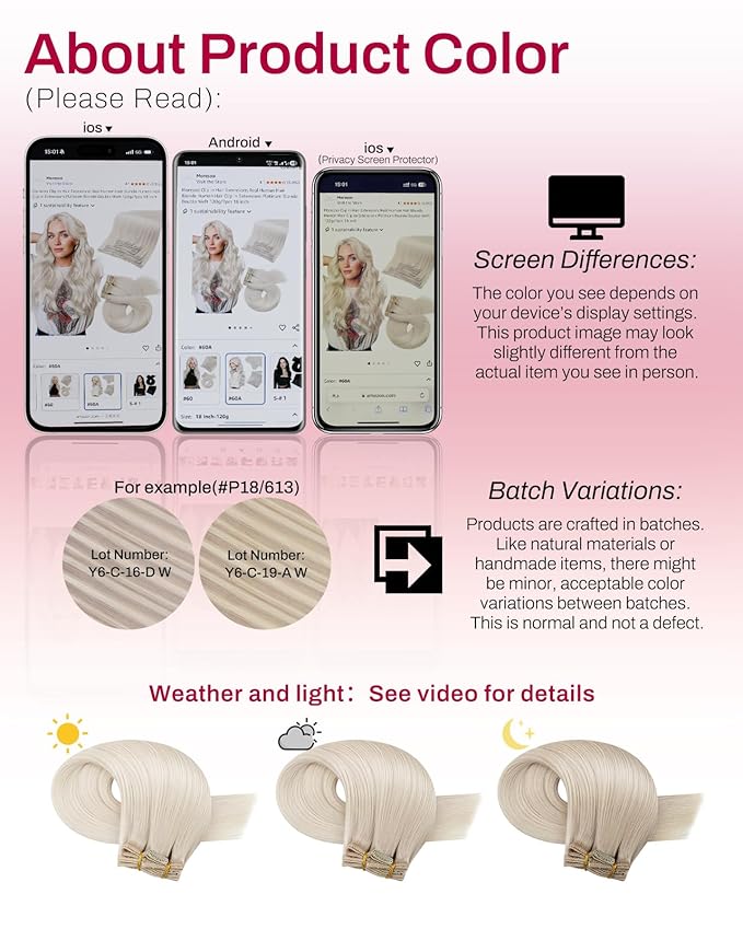Moresoo Hair Extensions Clip ins White Blonde Real Hair Clip in Extensions Human Hair Double Weft Clip in Human Hair Extensions Full Head #60A 7Pieces/120Grams 24inch