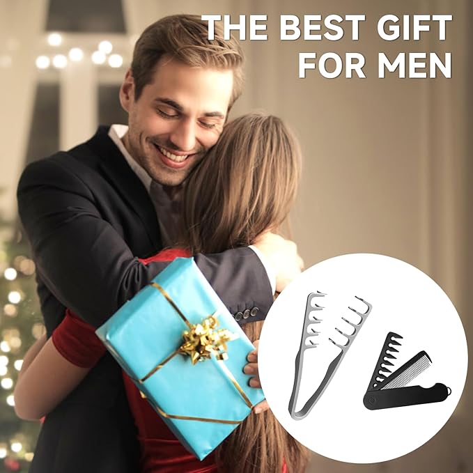 Texture Comb for Men, Voluminous Wide Tooth Comb for Fluffy & Textured Hairstyles