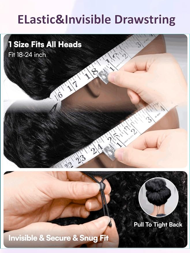 Yiroo Light Yaki Straight Wig Human Hair with Side Swept Bangs,7x5 Lace Front Bye Bye Knots Glueless Wig Human Hair Pre Plucked Pre Cut,Elastic Drawstring Wear and Go Wig for Women 150% Density 22Inch