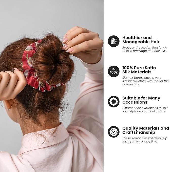 cute fruit design scrunchies for all hair type 10pack elastic hair band great for ponytails XL srcunchies set these soft hair ties is great for every occasion