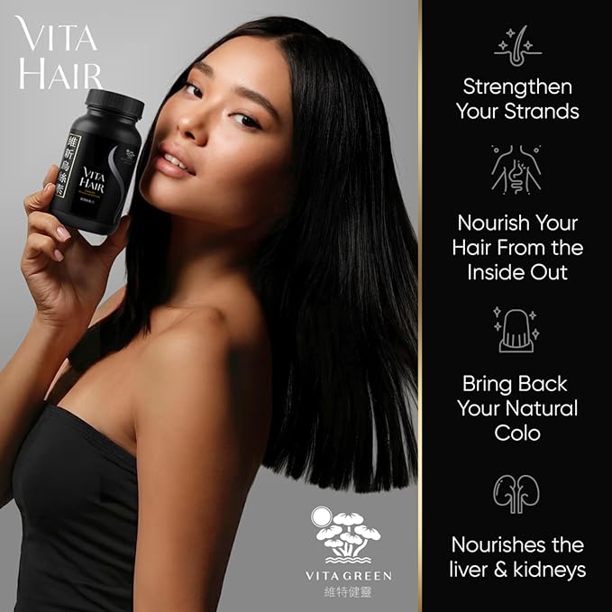 Vita Hair (Micronized Formula) Growth & Hair Loss Supplement – 100% Natural for Healthier Hair – Supports Hair Growth, Reduces Hair Loss, and Combats Graying for Men & Women – 300 Capsules