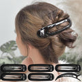 RC ROCHE 6 Pcs Flat Claw Hair Clips for Women Alligator French Barrette Long Thick Hair Duckbill Curved No Slip Grip Lay Flat Side Slide Firm Classic Styling, Medium Black
