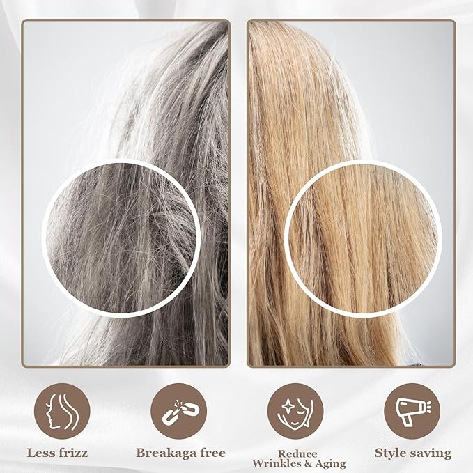 Adubor 100% Silk Pillowcase - Mulberry Silk Pillow Cases, 23 Momme 6A Grade Fibers, Silk Pillow Case for Hair and Skin Health, with Hidden Zipper (King 20''×36'', Silver Gray, 1PC)