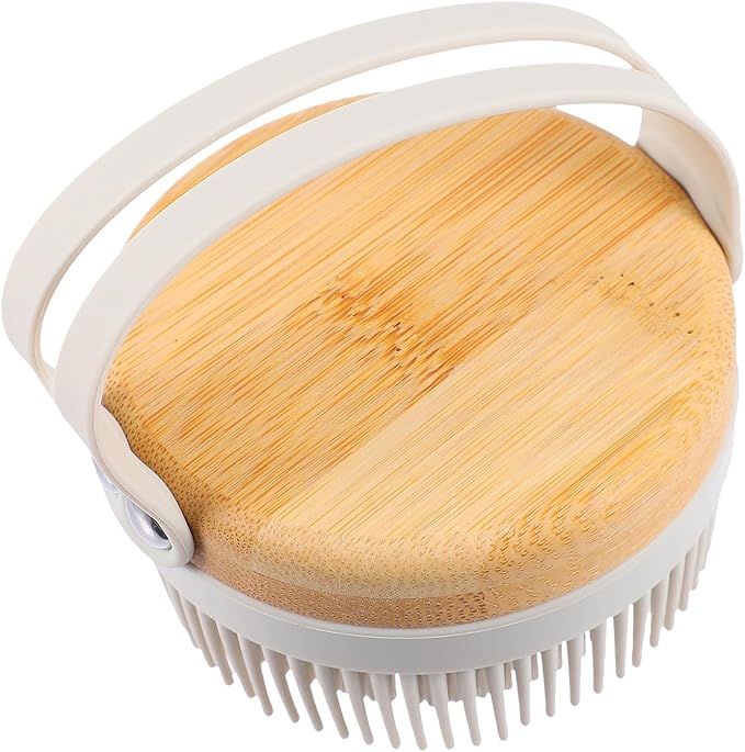 Eco-Friendly Body Brush Silicone Bath Scrubber for Gentle Scalp Massage and Deep Cleaning Shower Brush Gray