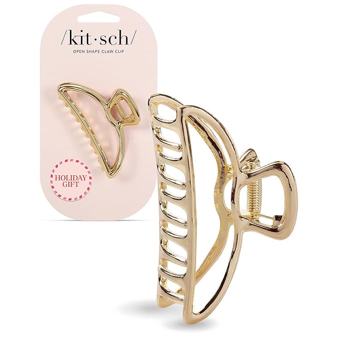 Kitsch Metal Hair Clips for Women - Durable & Elegant Metal Claw Clips, Perfect for Everyday Use & Special Occasions | Ideal Gifts for Women - Gold, 1 Pc