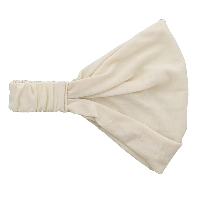Motique Accessories Set of 3 Wide Cotton Head Band Solid Boho Yoga Style Soft Hairbands Tan Light Grey Dark Grey