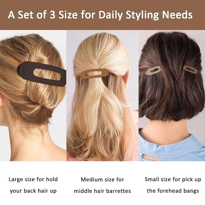 Large Duck Billed Flat Hair Clips, Ahoney 12 Pack Alligator Hair Clips Flat Claw Clip for Thin Thick Hair 3 Sizes Lay Down Banana Clip Hair Styling Accessories for Women Girls (Neutral)