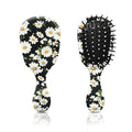Mini Hair Brush,Cute Detangling Travel Hair Brush,Soft Bristles for Effortless Tangle Removal,Detangler Hairbrush for Women Men Boys Girls Kids Wet Dry All Hair Types (White Daisy, Mini)