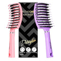 Hair Brush,URTHEONE Detangling Hairbrush Boar Bristle Curved Vented Hair Brush for Women Men Kids Curly Thick Long Short Wet or Dry Hair, Faster Blow Drying (2Pack, Pink&Purple)