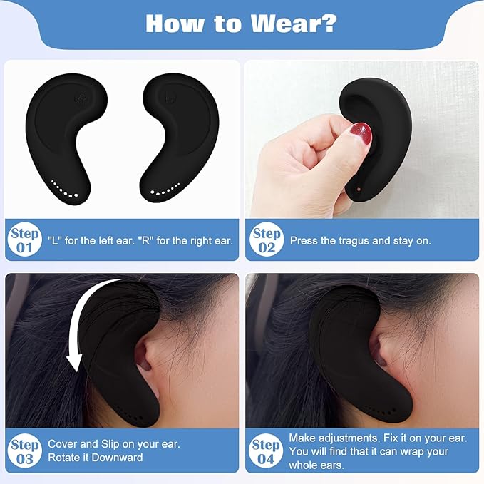 FERNIDA Ear Covers Protectors for Dryer, Hair Dye, Heat Iron, High-Temp Resistance Reusable Silicone Ear Cover for Salon Home