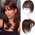 Amchoice Hair Toppers for Women Real Human Hair, Bangs Hair Clip 360° 3D Cover Bangs, Human Hair Toppers for Women Daily(Moch, 3D French Bangss (5 * 9))