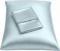 BLISSFORD Satin Pillowcase with Zipper, for Hair and Skin Care, Feels Soft and Cool Like a Silk Pillowcase, Satin Pillow Cases 2 Pack, Slik Pillow Cover, Baby Blue - Standard Size, Set of 2