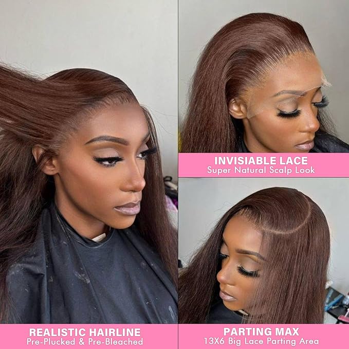 WOWANGEL 13x6 HD Lace Front Wigs Human Hair Body Wave Pre Plucked SKINLIKE 0.1mm Extremely Thin Real HD Lace Front Wigs 180% Density Glueless Human Hair Wigs for Women 16 Inch