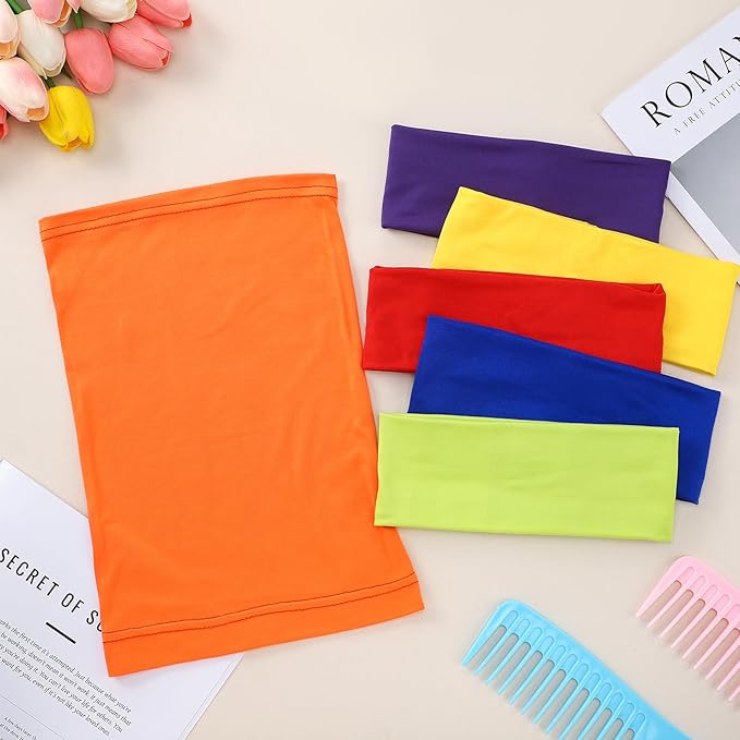 SATINIOR 6 Pcs Spandex Dreadlock Cap Dreadlock Tube Bands Unisex Men Women Elastic Hair Dreads Head Wraps Headbands for Dreads Accessories, 6 Colors (Rainbow Color)