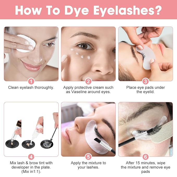 2-In-1 Eyelash & Eyebrow Color Kit, Professional Lash and Brow Color Kit DIY Hair Coloring for Salon & Home Use 7ml (Natural Black)