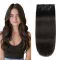XDhair Clip in Hair Extensions Real Human Hair 20 Inch 120g Natural Straight Human Hair Clip in Extensions for Woman, Soft Straight 6pcs Per Set with 18 Clips Double Weft #1B