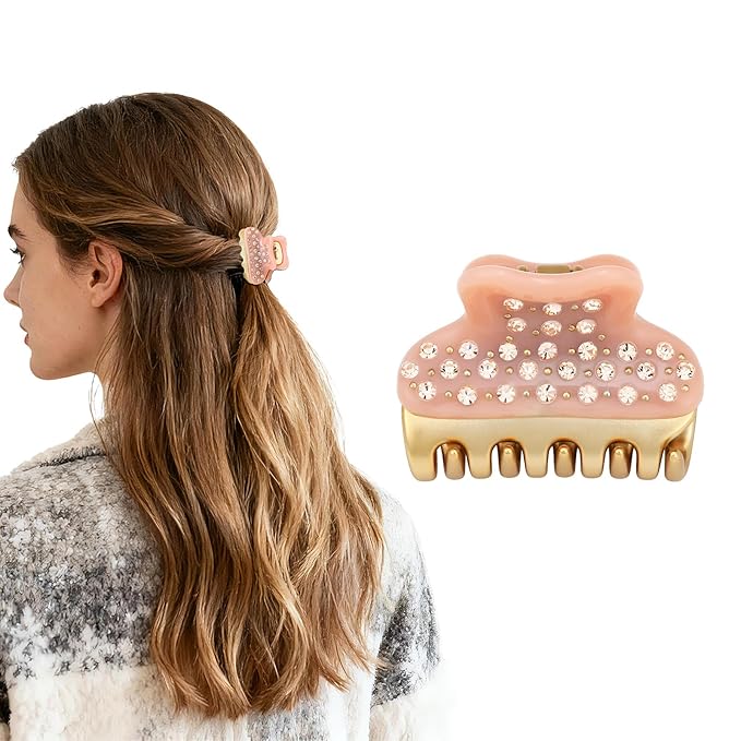 2026 Premium Durable Hair Claw Clip for Women, Original Italian Designed Strong Grip Hair Clips for Normal Fine Thin Hair, No Slip Jaw Clips with Gift Box for Christmas Birthday Girls, 1.7 Inch Pink