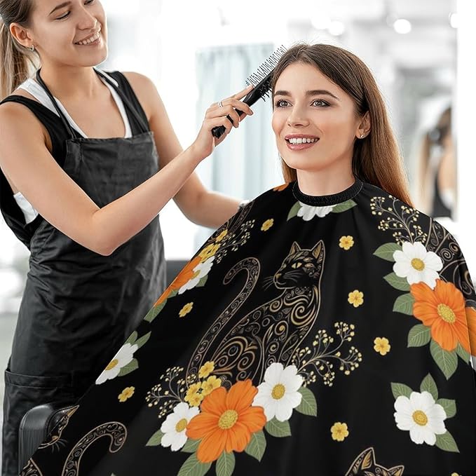 Professional Anti Static Hair Cutting Cape with Elastic Buckle, Waterproof Salon Cape for Coloring/Perming/Styling