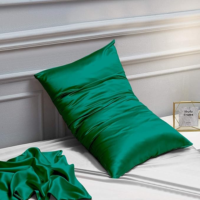 NTBAY Satin Body Pillowcase for Hair and Skin, Luxurious and Silky Pillow case with Envelope Closure, 20x54 Inches, Dark Green