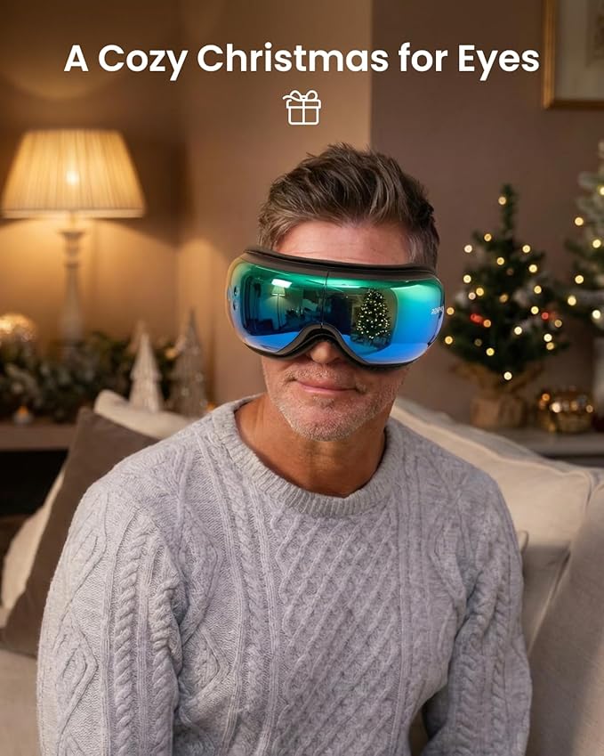 RENPHO Eyeris 1 Eye Massager with Heat, Birthday Gifts Eye Mask for Mom Dad Women Men Her Him, Smart Sleep Mask with Voice for Relax, Reduce Strain
