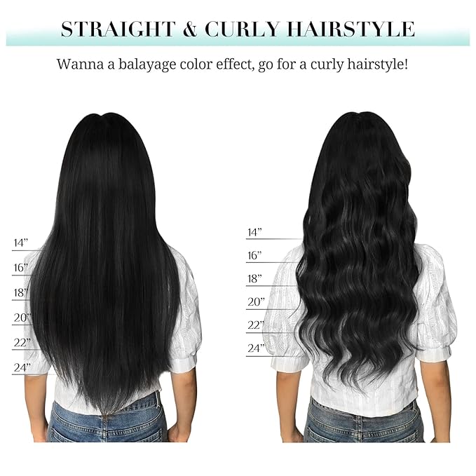 DOORES Human Hair Extensions Clip in, Medium Auburn 16 Inch 7pcs 120g, Remy Thick Natural Silky Straight Extensions for Women