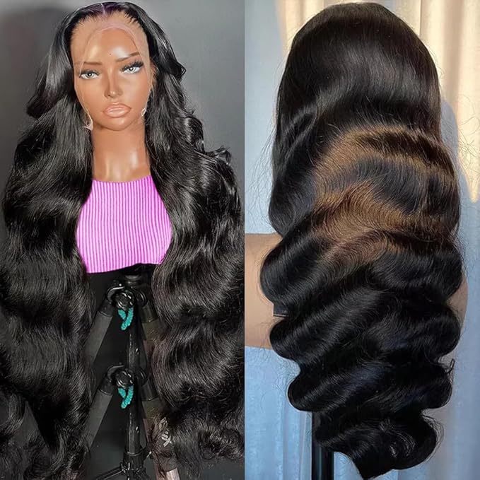 24 Inch 13x6 Lace Front Wigs Human Hair 200% Density Body Wave Wig Pre Plucked Glueless Wig 100% Brazilian Virgin Human Hair with Baby Hair Wigs for Women