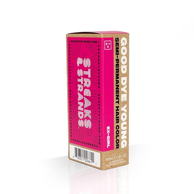 Good Dye Young Streaks & Strands Semi Permanent Hair Dye (Ex-Girl Pink) – UV Protective Temporary Hair Color Lasts 15-24+ Washes – Conditioning Pink Color – PPD free Hair-Dye - Cruelty-Free & Vegan