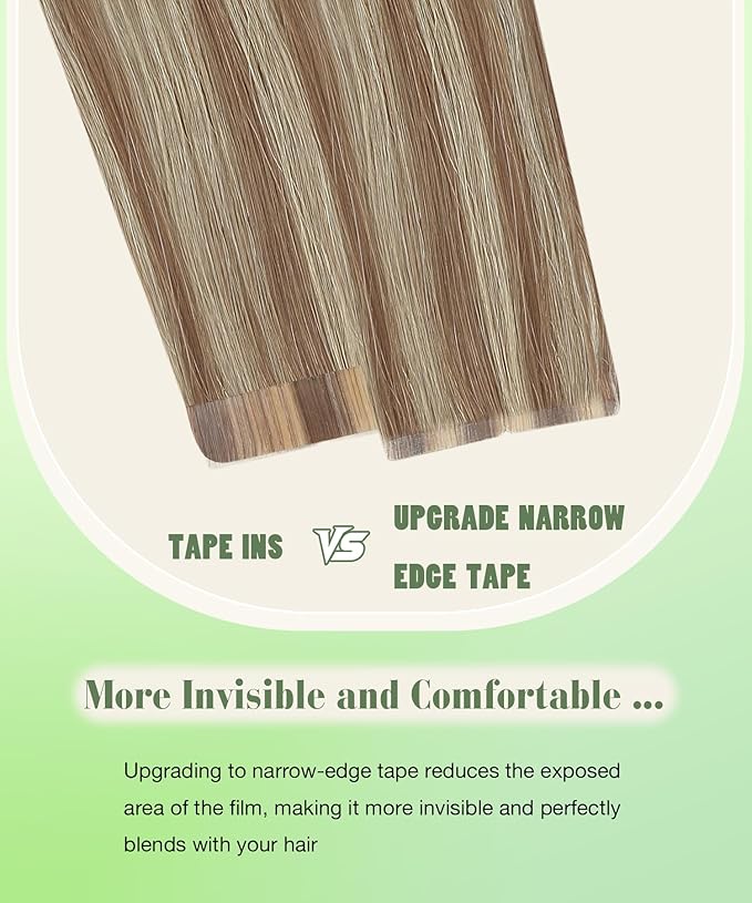 SURNEL Tape in Hair Extensions Human Hair 22inch Balayage Golden Brown Highlighted Fading to Golden Blonde Tape Hair Extensions 20 pcs 50g(#10/16/16-22)