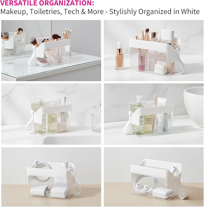 Magnetic Travel Toiletry Bag – Clear TSA-Approved Quart Kit with Magnetic Closure | Leak-Resistant, Durable & Modular Design | Perfect Hygiene Organizer for Travel Essentials (Pebble)
